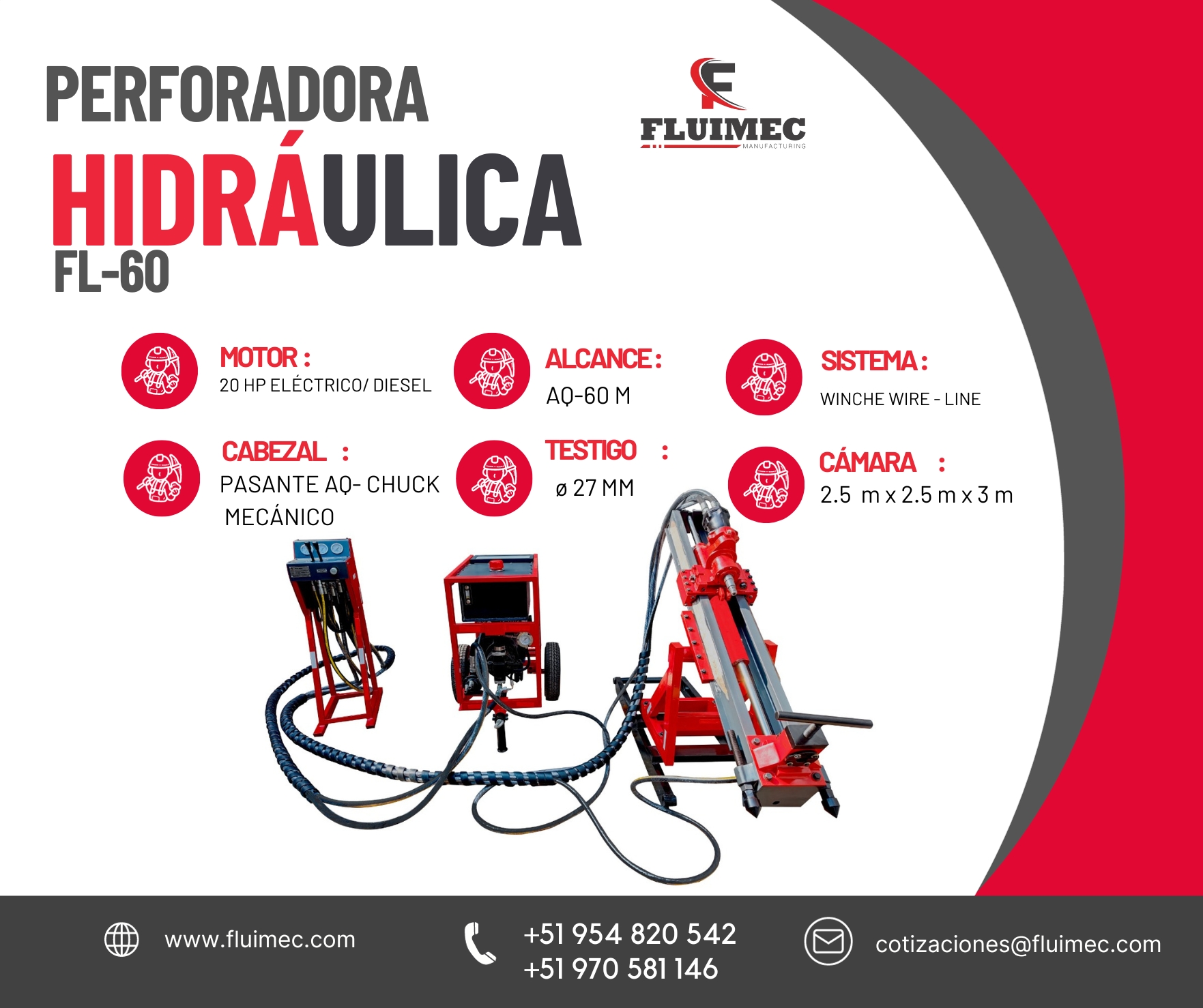 MAQUINA HIDRAULICA FL - 60 RECUPERACION Y EXTRACCION 